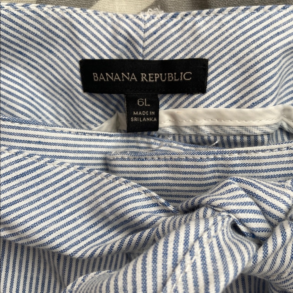 Adorable Tall Banana Republic Light Blue Striped Wide Leg Pants